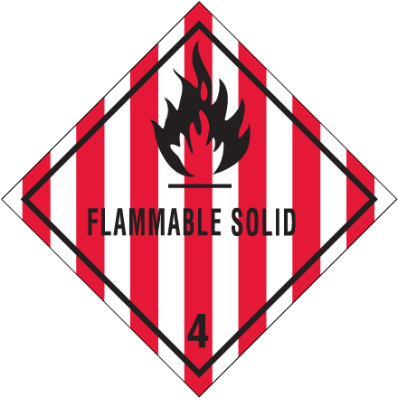 4 x 4" - "Flammable Solid - 4" Labels